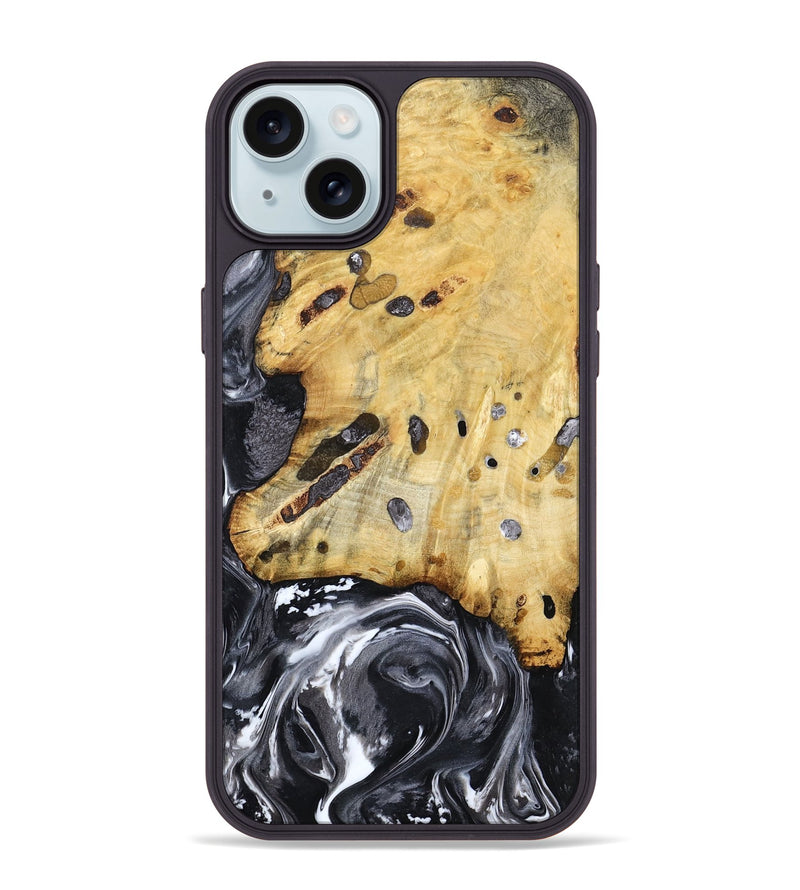 iPhone 15 Plus Wood Phone Case - Nevada (Black & White, 781581)