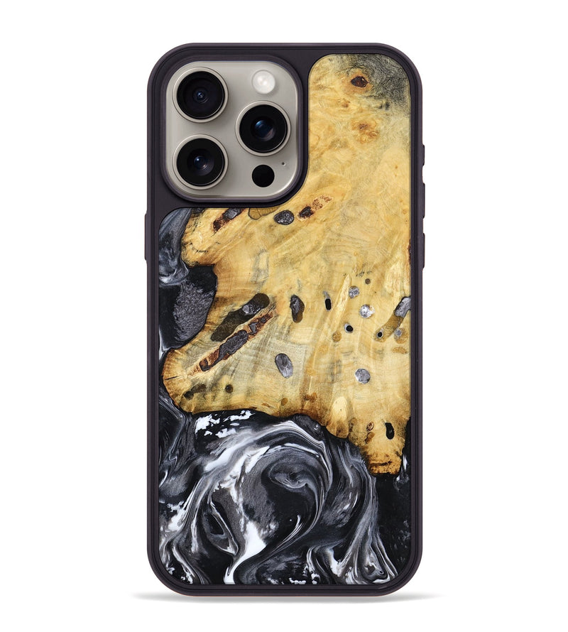 iPhone 15 Pro Max Wood Phone Case - Nevada (Black & White, 781581)