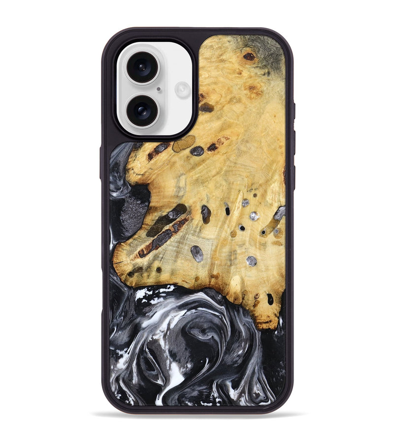 iPhone 16 Plus Wood Phone Case - Nevada (Black & White, 781581)