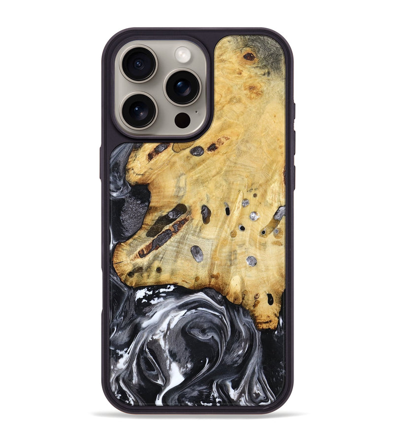 iPhone 16 Pro Max Wood Phone Case - Nevada (Black & White, 781581)