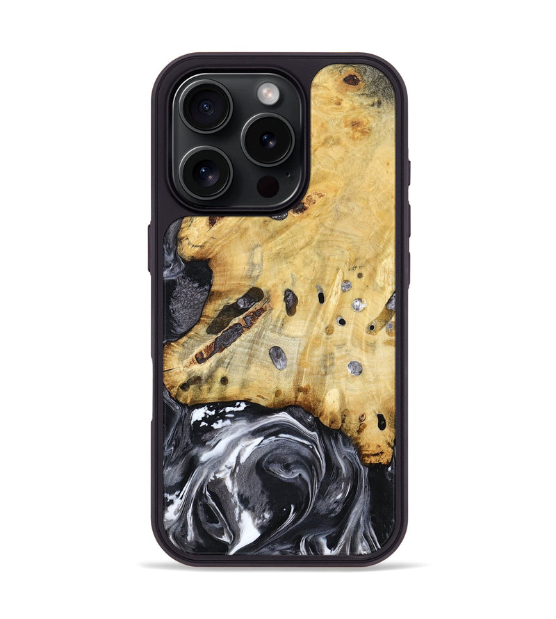 iPhone 16 Pro Wood Phone Case - Nevada (Black & White, 781581)