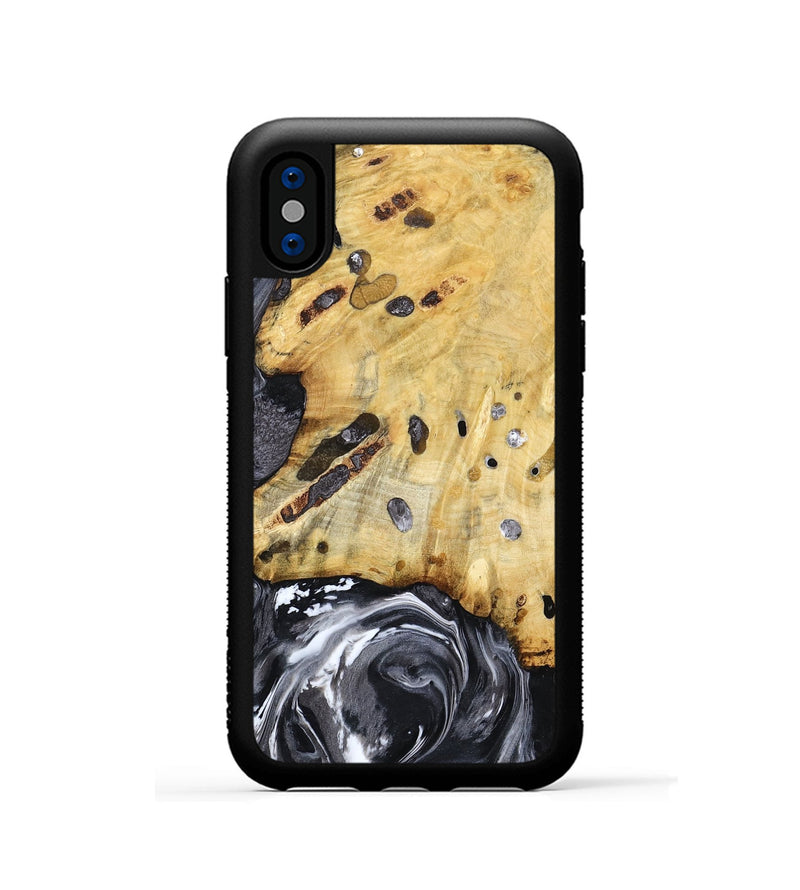 iPhone Xs Wood Phone Case - Nevada (Black & White, 781581)