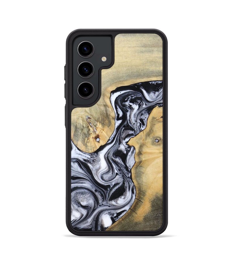 Galaxy S24 Wood Phone Case - Izael (Black & White, 781582)