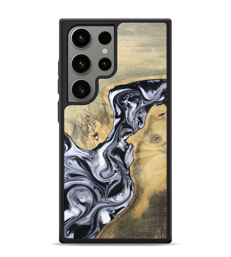 Galaxy S24 Ultra Wood Phone Case - Izael (Black & White, 781582)