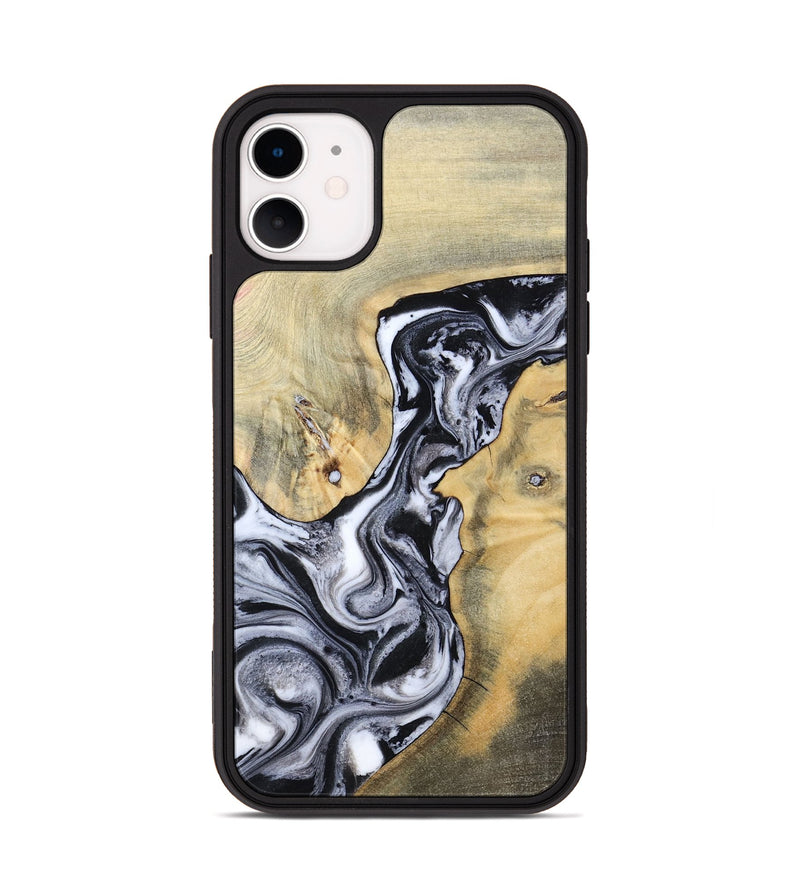 iPhone 11 Wood Phone Case - Izael (Black & White, 781582)