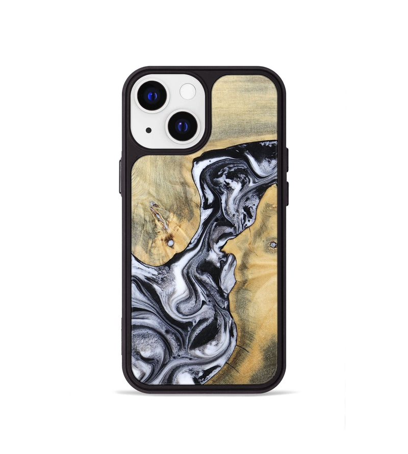 iPhone 13 mini Wood Phone Case - Izael (Black & White, 781582)