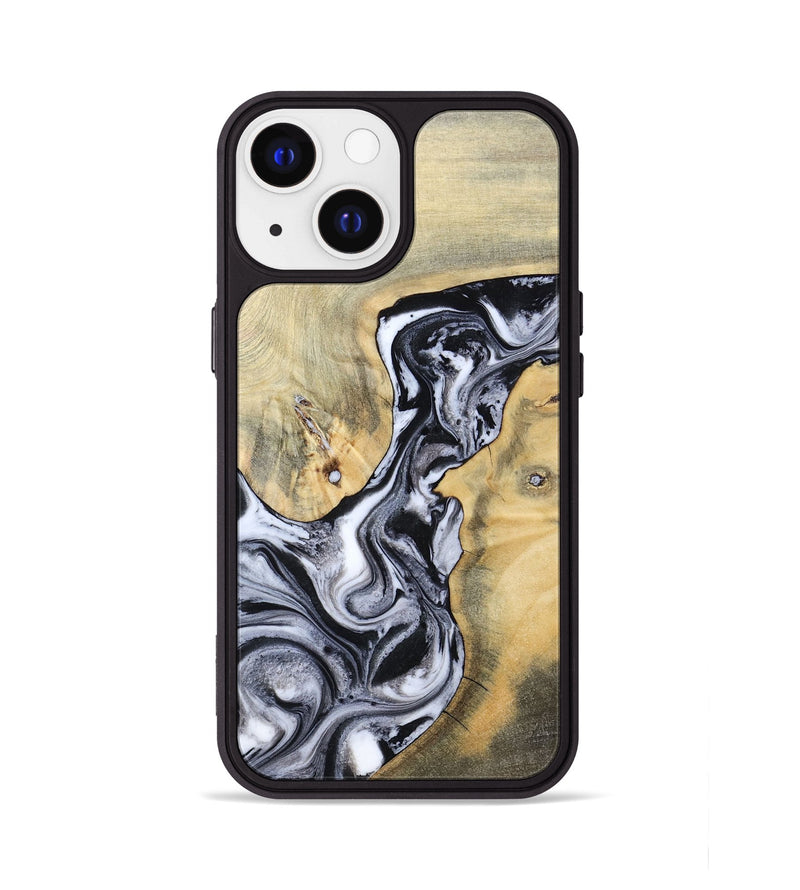 iPhone 13 Wood Phone Case - Izael (Black & White, 781582)