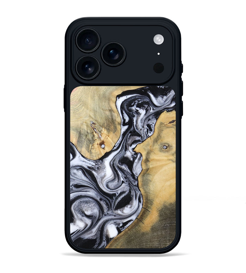 iPhone 17 Pro Max Wood Phone Case - Izael (Black & White, 781582)