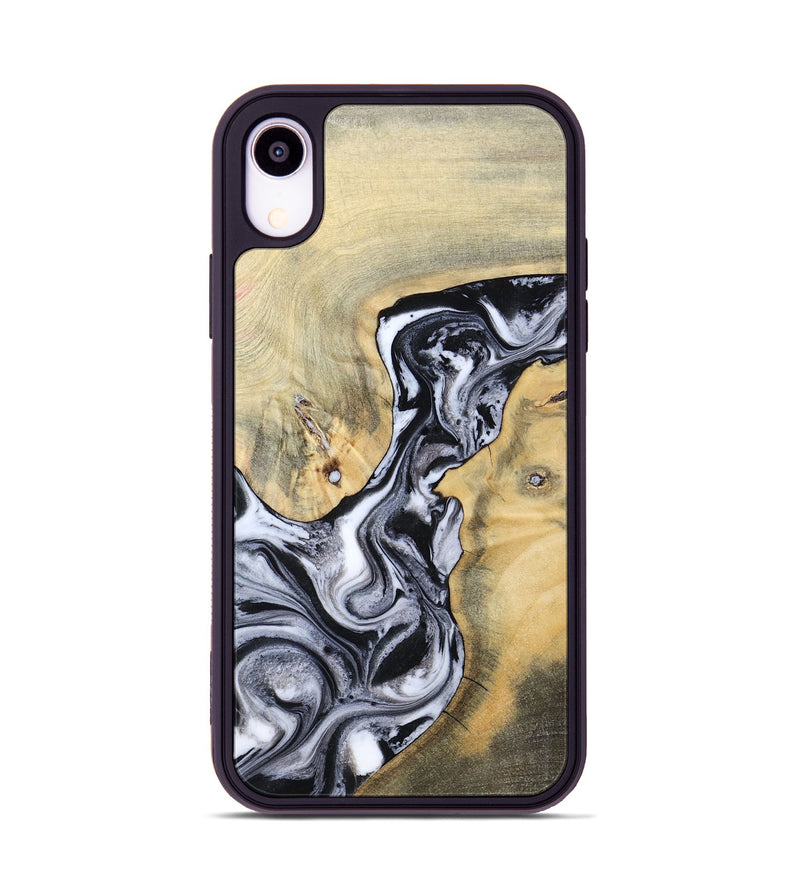 iPhone Xr Wood Phone Case - Izael (Black & White, 781582)