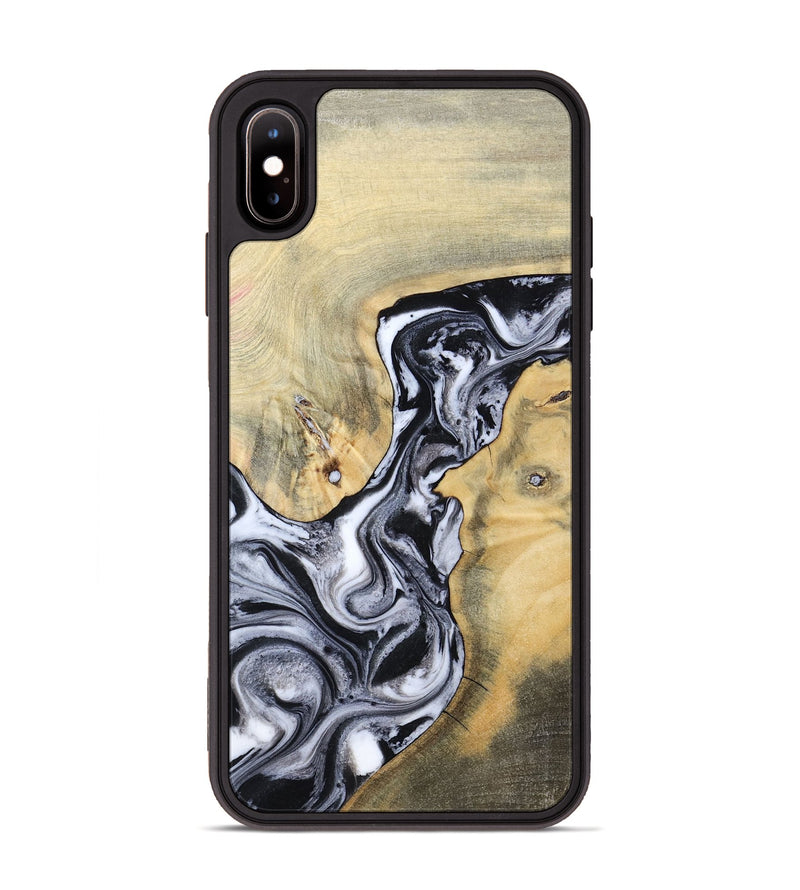 iPhone Xs Max Wood Phone Case - Izael (Black & White, 781582)