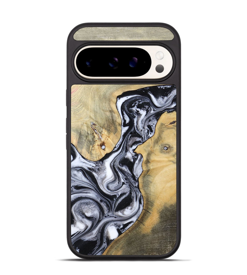 Pixel 9 Pro Wood Phone Case - Izael (Black & White, 781582)
