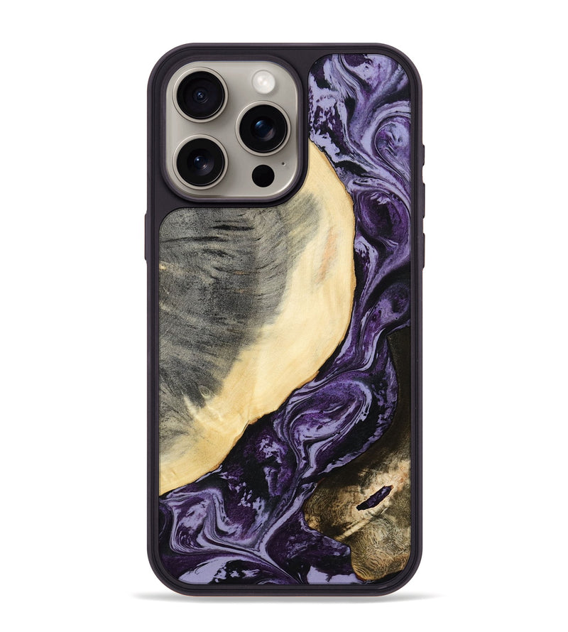 iPhone 15 Pro Max Wood Phone Case - Kory (Purple, 781588)