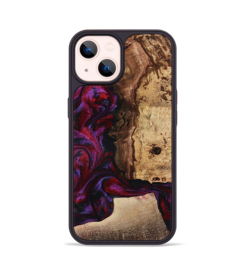 iPhone 14 Wood Phone Case - Chance (Red, 781627)