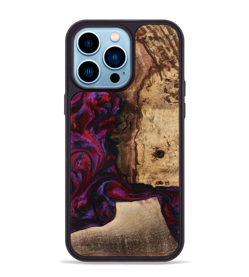 iPhone 14 Pro Max Wood Phone Case - Chance (Red, 781627)