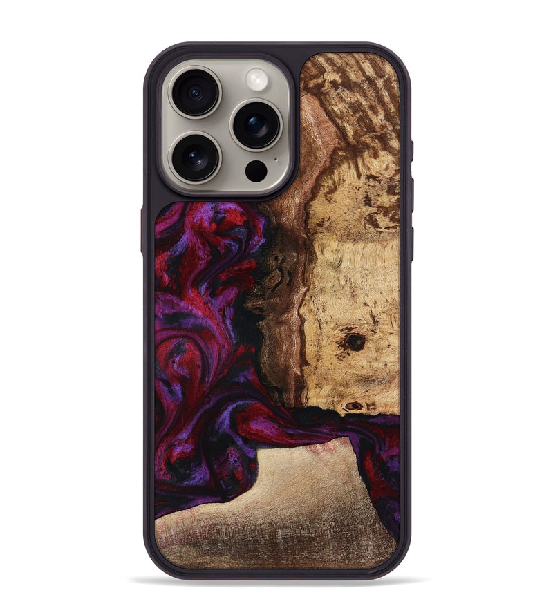 iPhone 15 Pro Max Wood Phone Case - Chance (Red, 781627)