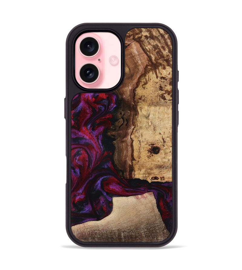 iPhone 16 Wood Phone Case - Chance (Red, 781627)