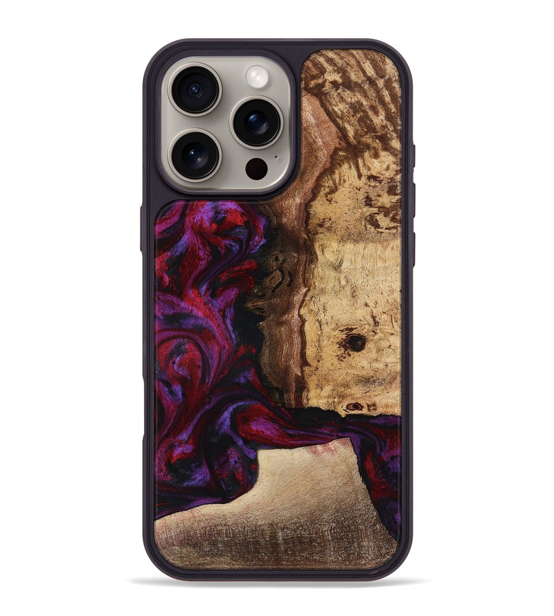 iPhone 16 Pro Max Wood Phone Case - Chance (Red, 781627)