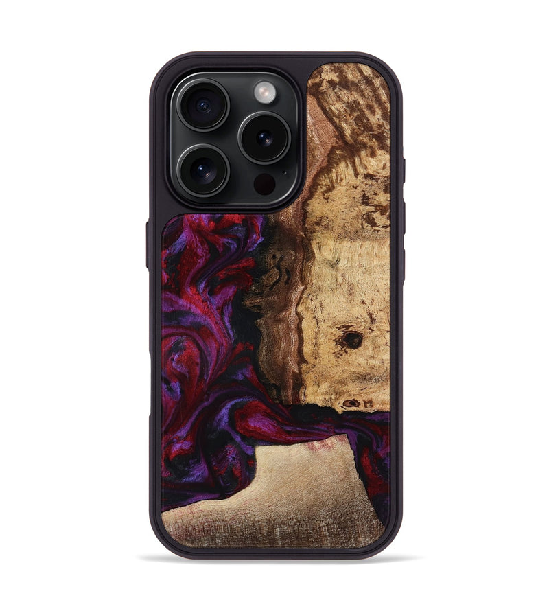 iPhone 16 Pro Wood Phone Case - Chance (Red, 781627)