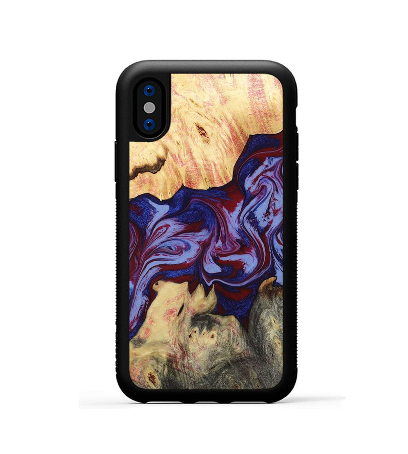 iPhone Xs Wood Phone Case - Laylah (Red, 781656)