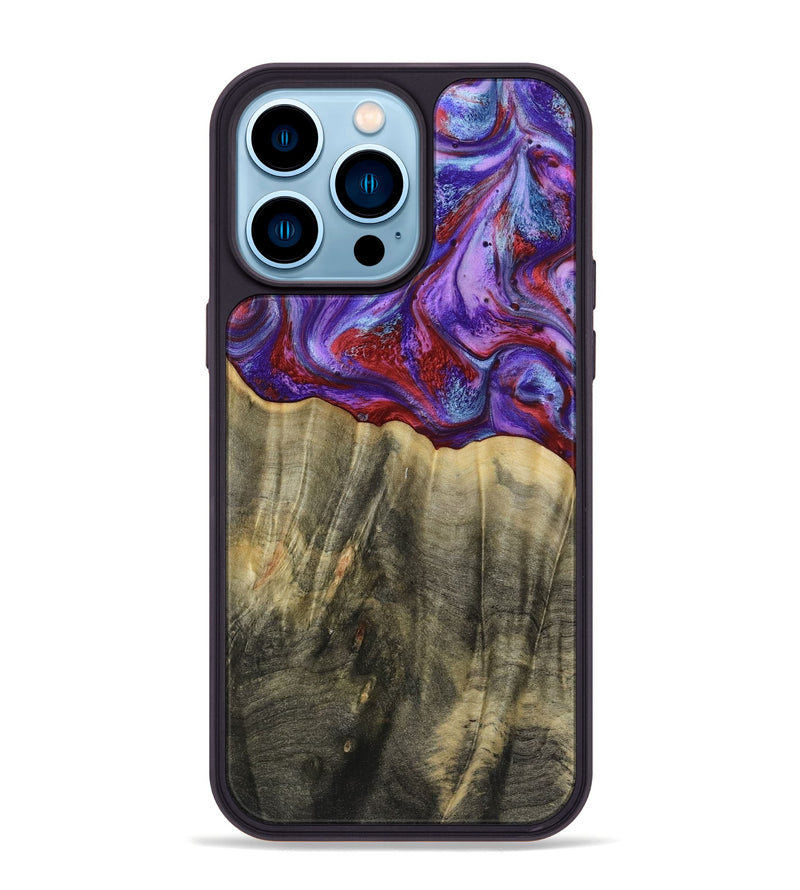 iPhone 14 Pro Max Wood Phone Case - Deion (Purple, 781659)