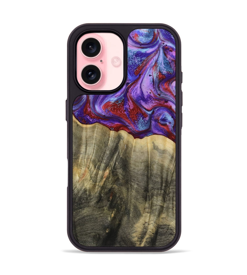 iPhone 16 Wood Phone Case - Deion (Purple, 781659)