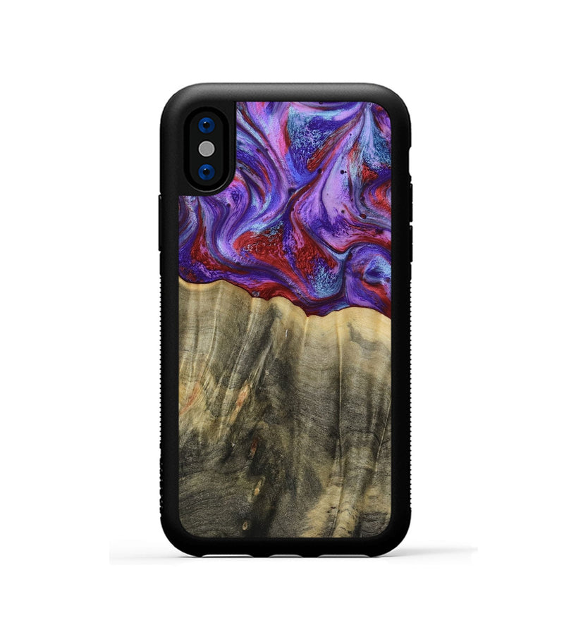 iPhone Xs Wood Phone Case - Deion (Purple, 781659)