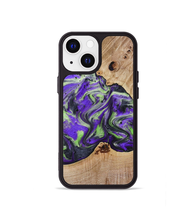 iPhone 13 mini Wood Phone Case - Alpha (Purple, 781677)