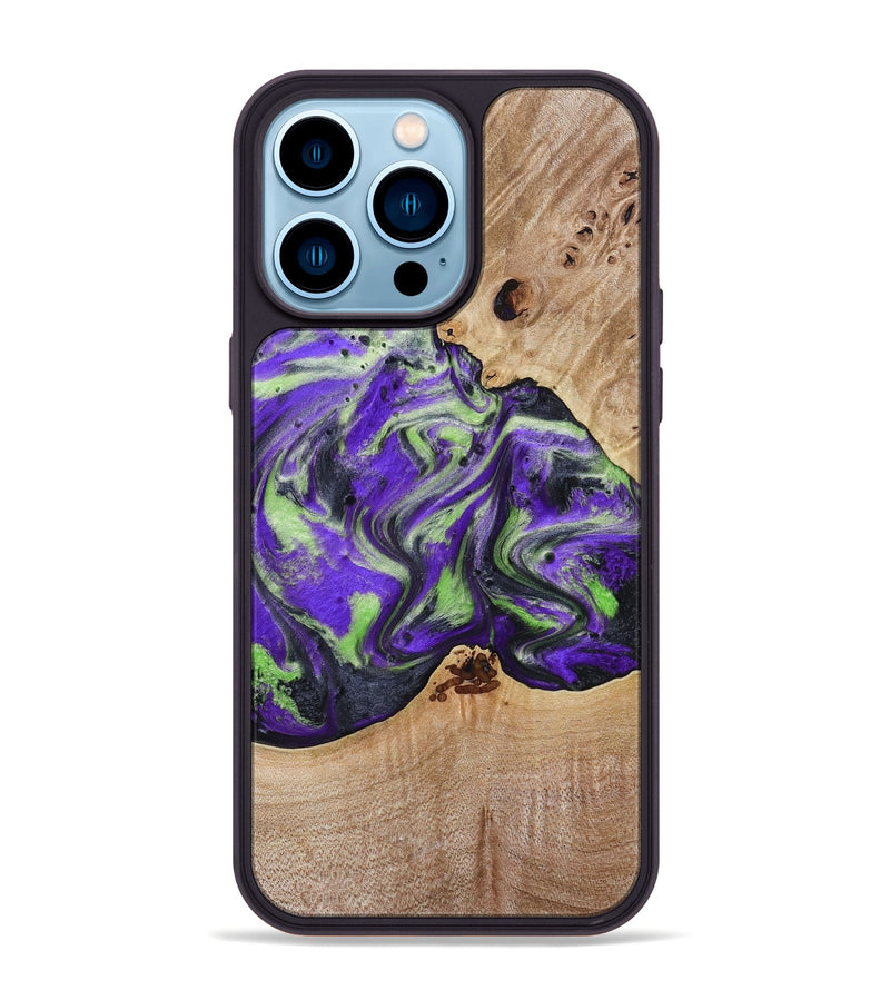 iPhone 14 Pro Max Wood Phone Case - Alpha (Purple, 781677)