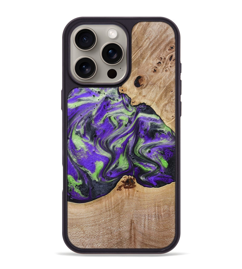 iPhone 16 Pro Max Wood Phone Case - Alpha (Purple, 781677)