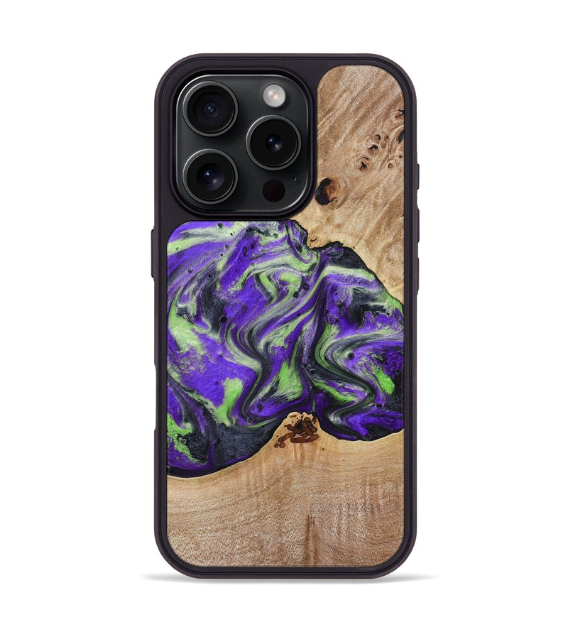 iPhone 16 Pro Wood Phone Case - Alpha (Purple, 781677)