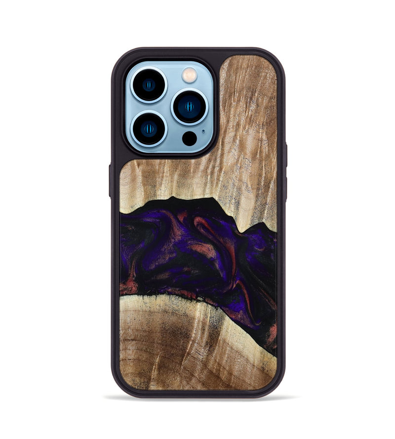 iPhone 14 Pro Wood Phone Case - Siena (Purple, 781681)