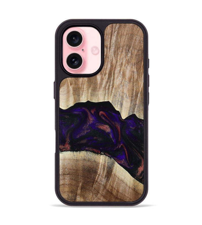 iPhone 16 Wood Phone Case - Siena (Purple, 781681)