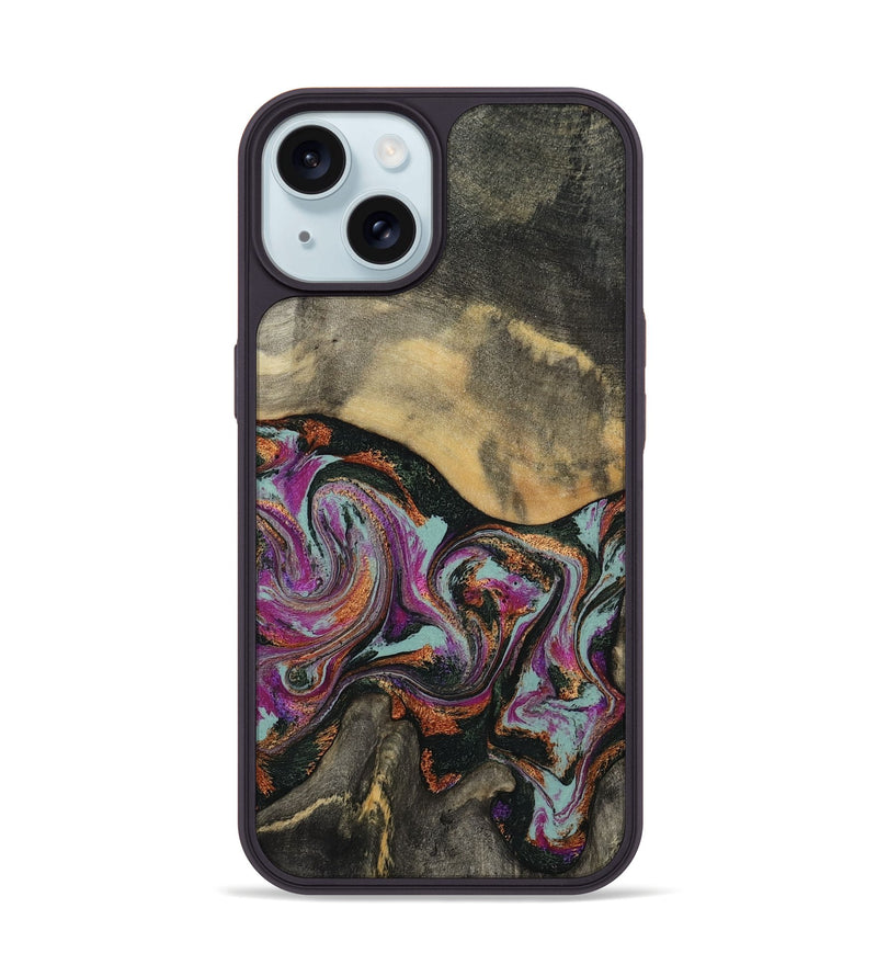 iPhone 15 Wood Phone Case - Enos (Green, 781736)