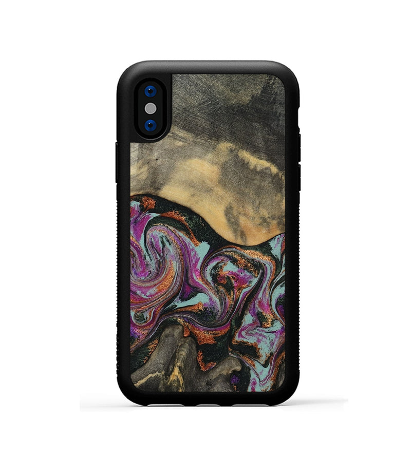 iPhone Xs Wood Phone Case - Enos (Green, 781736)