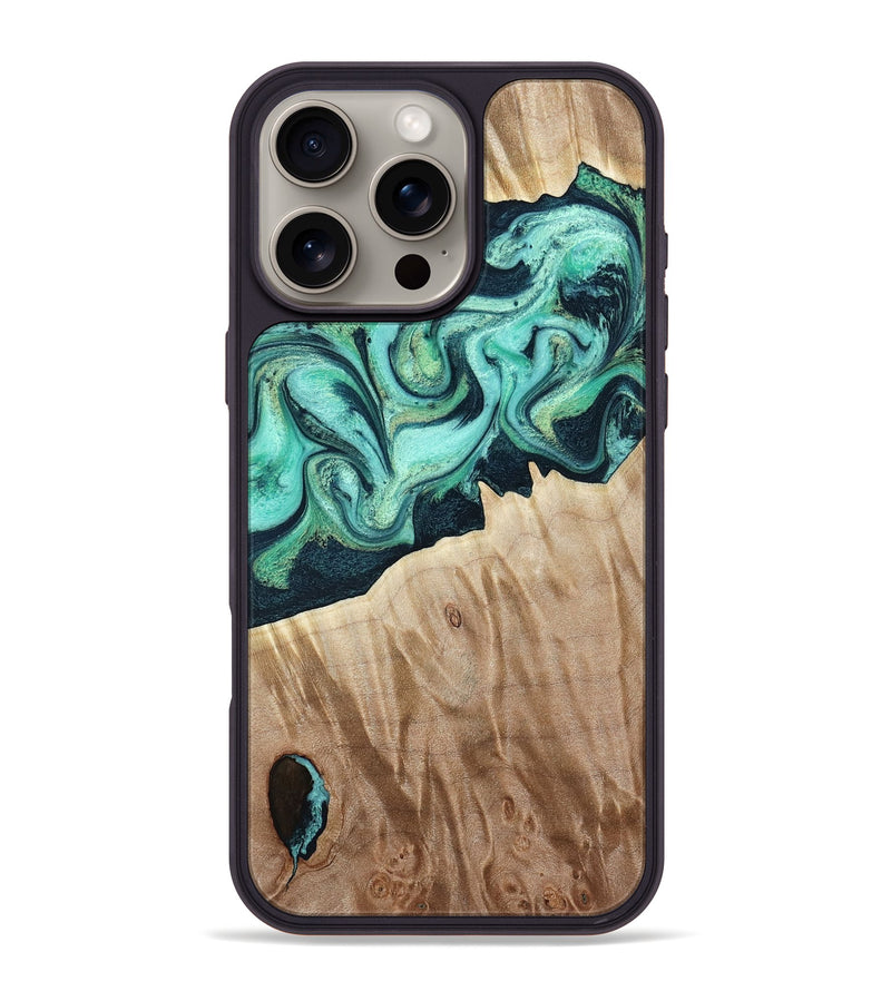 iPhone 16 Pro Max Wood Phone Case - Arrie (Green, 781763)