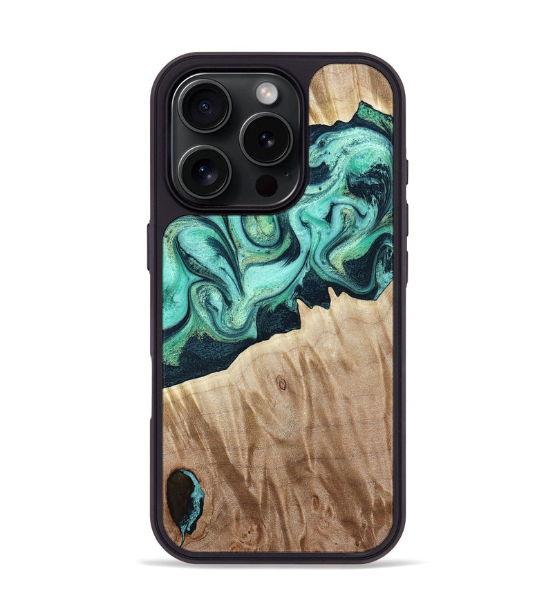 iPhone 16 Pro Wood Phone Case - Arrie (Green, 781763)