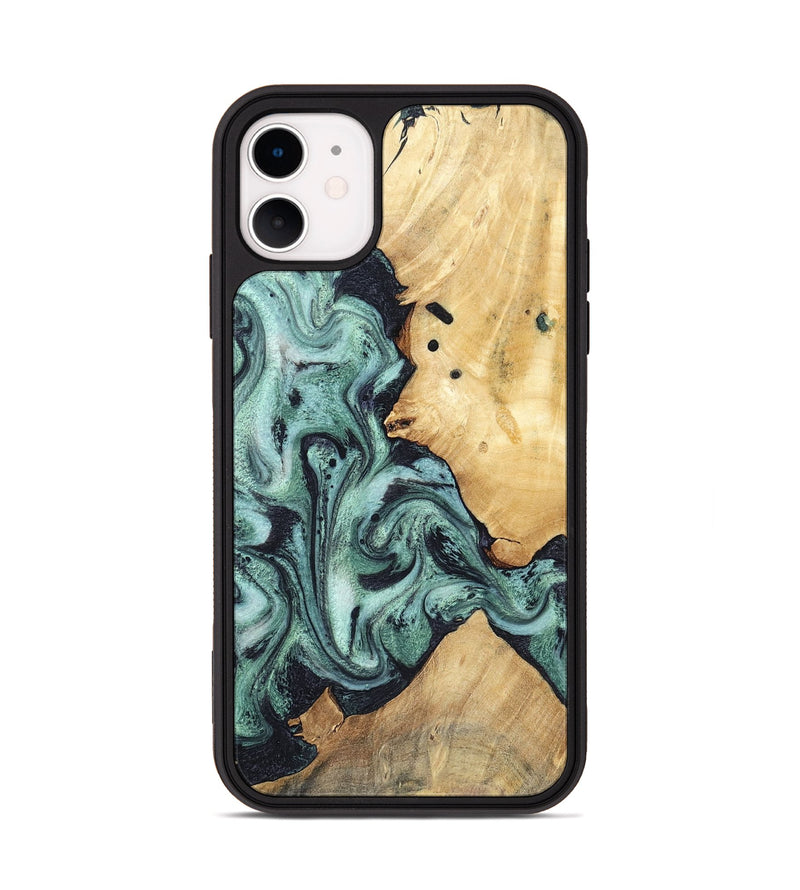 iPhone 11 Wood Phone Case - Miya (Green, 781767)