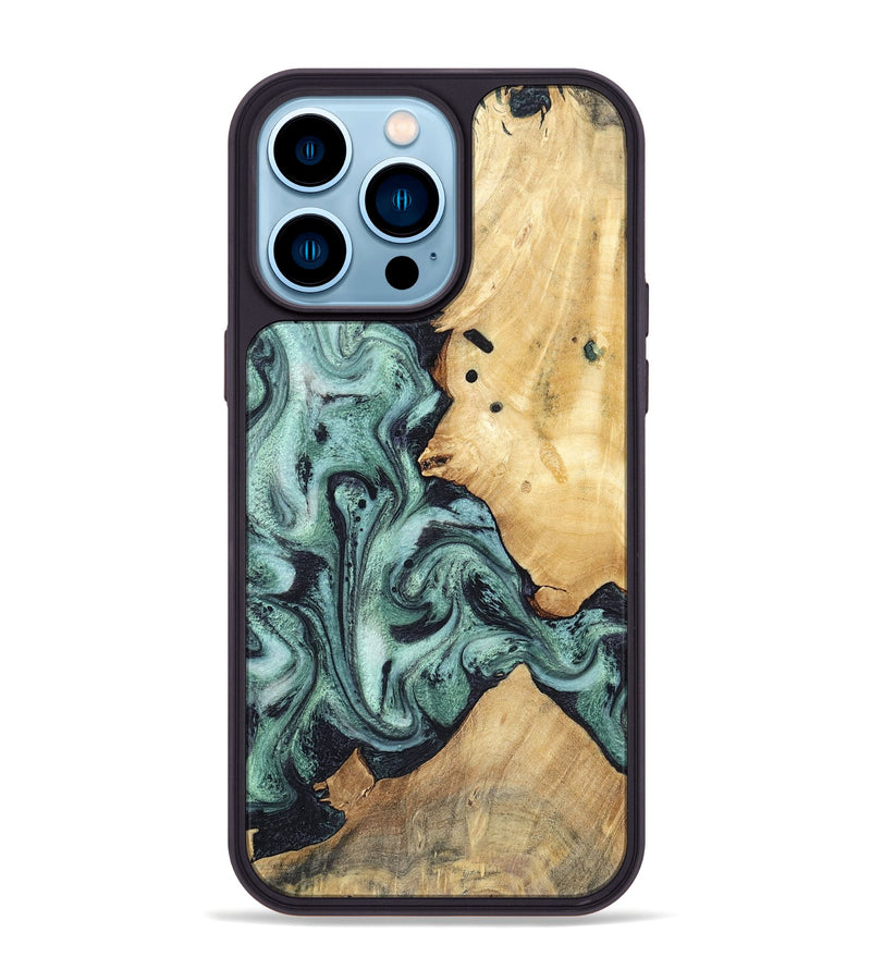iPhone 14 Pro Max Wood Phone Case - Miya (Green, 781767)