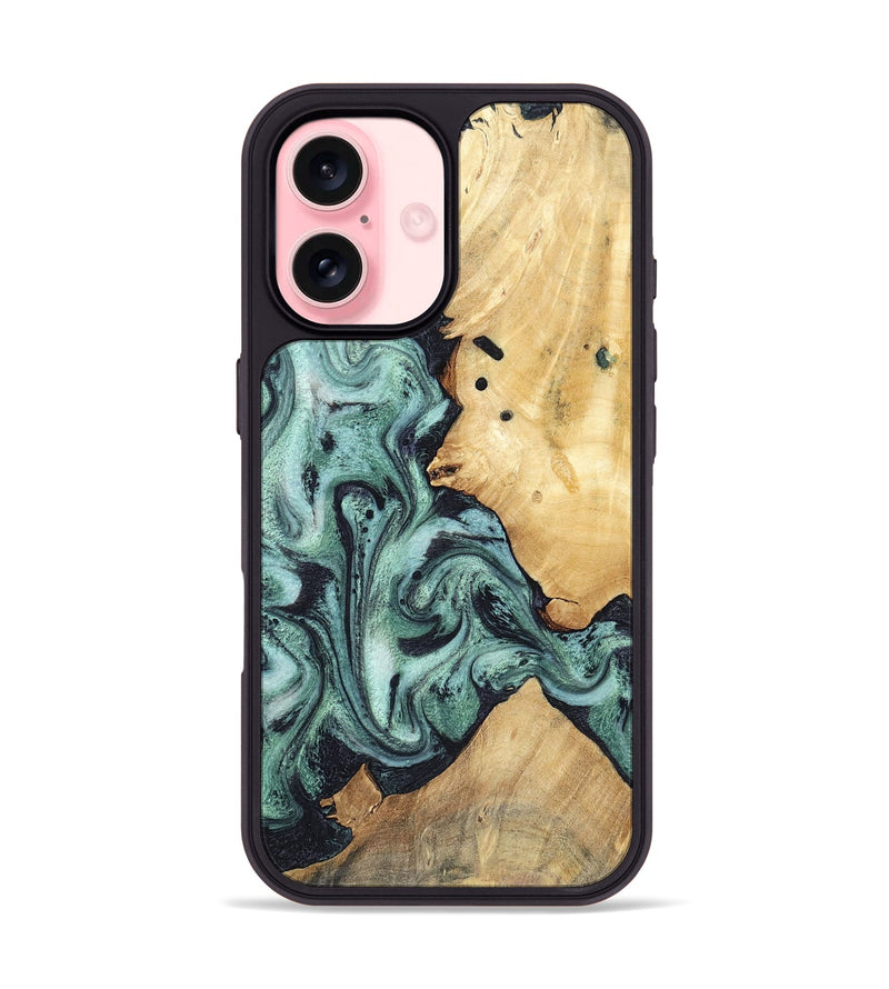 iPhone 16 Wood Phone Case - Miya (Green, 781767)