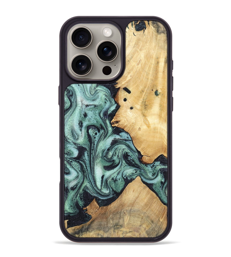 iPhone 16 Pro Max Wood Phone Case - Miya (Green, 781767)