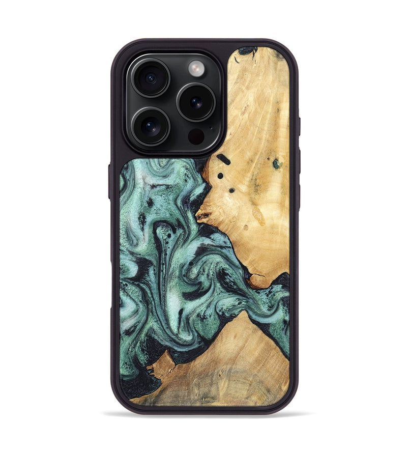 iPhone 16 Pro Wood Phone Case - Miya (Green, 781767)
