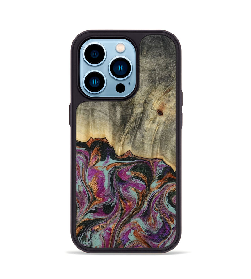 iPhone 14 Pro Wood Phone Case - Sally (Green, 781775)