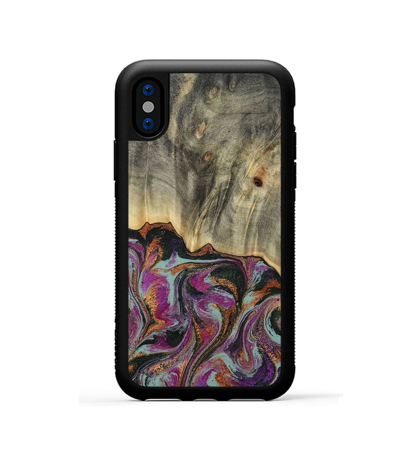 iPhone Xs Wood Phone Case - Sally (Green, 781775)