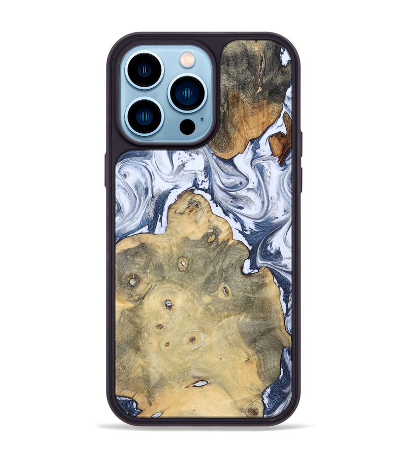 iPhone 14 Pro Max Wood Phone Case - Kellen (Blue, 781799)