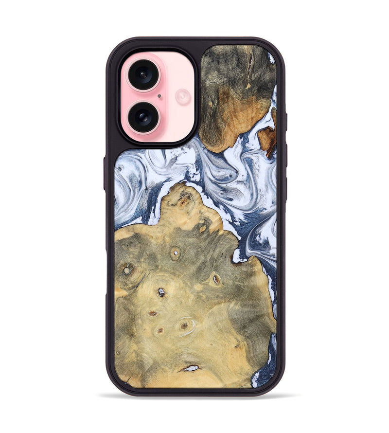 iPhone 16 Wood Phone Case - Kellen (Blue, 781799)