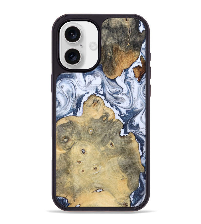 iPhone 16 Plus Wood Phone Case - Kellen (Blue, 781799)