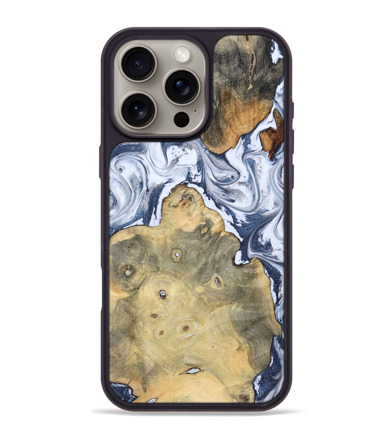 iPhone 16 Pro Max Wood Phone Case - Kellen (Blue, 781799)
