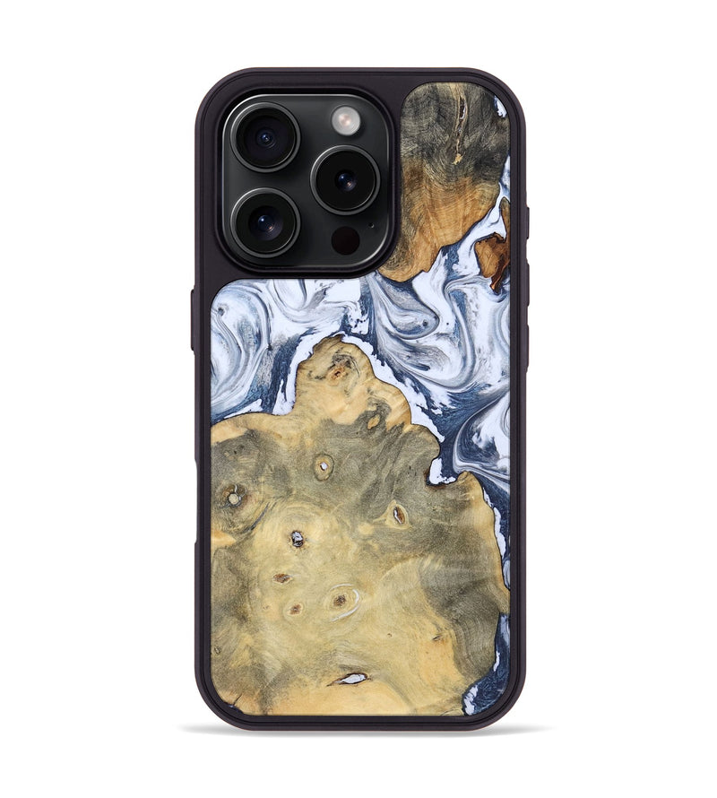 iPhone 16 Pro Wood Phone Case - Kellen (Blue, 781799)