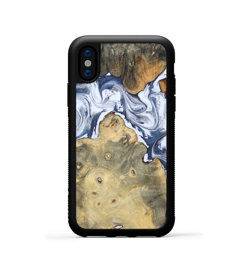iPhone Xs Wood Phone Case - Kellen (Blue, 781799)