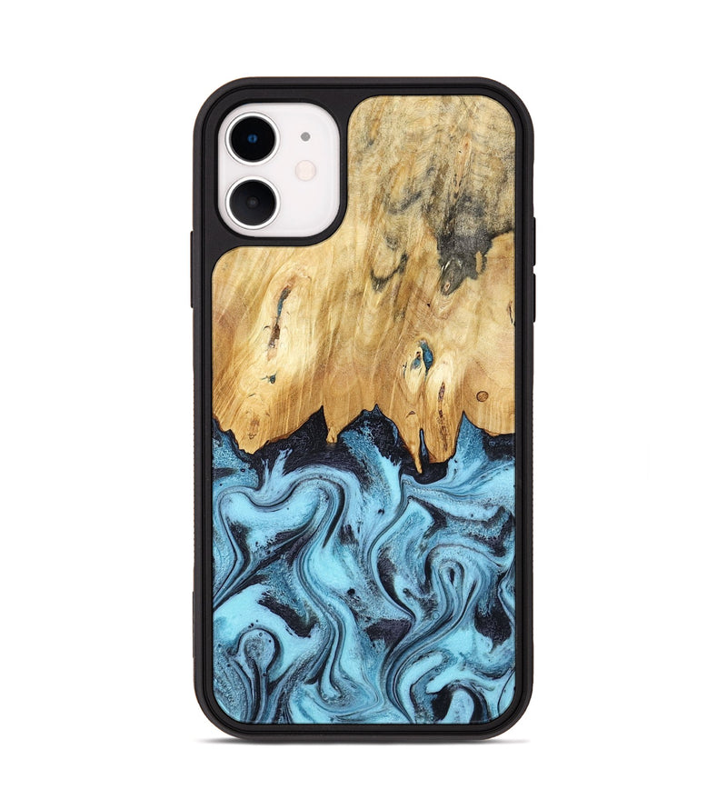 iPhone 11 Wood Phone Case - Micah (Blue, 781804)